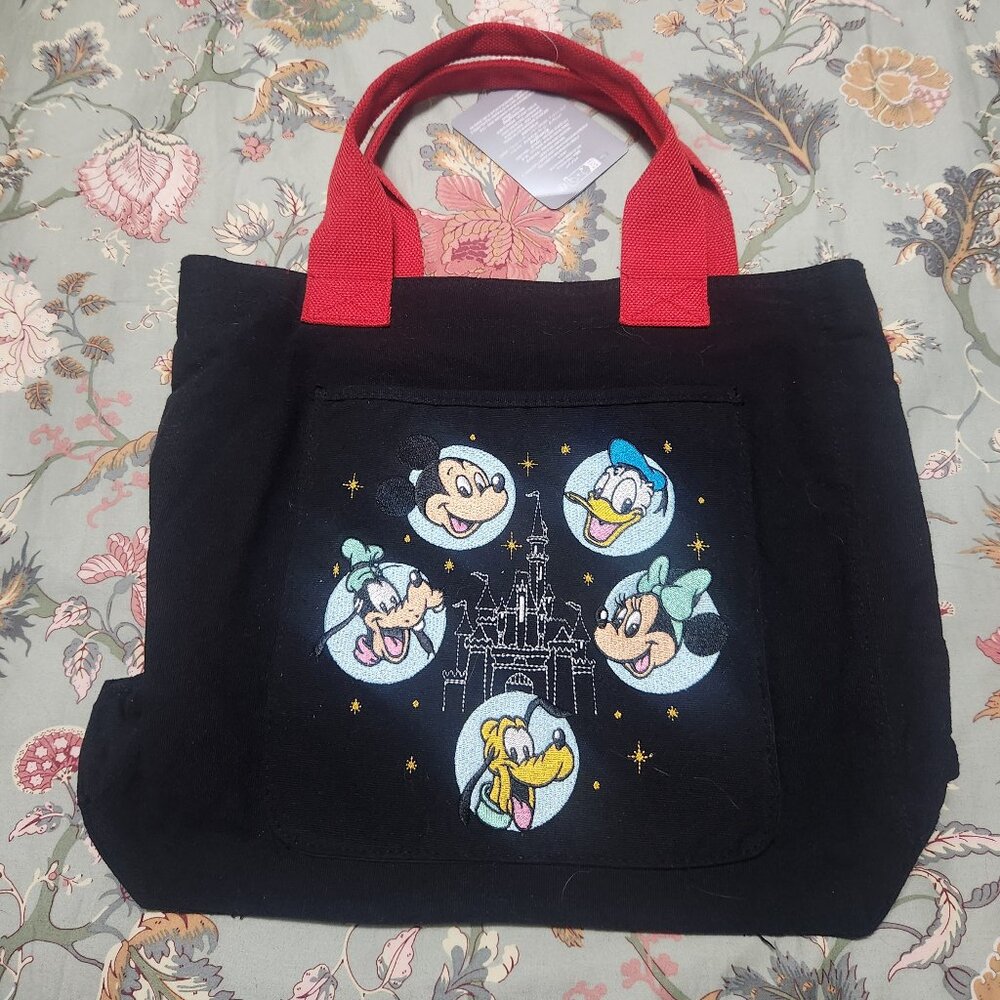 Disney Embroidered Mickey & Friends Tote Bag Multi Color New With Tags